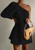 Women's Fashion Loose Off-shoulder Cotton and Linen Dress