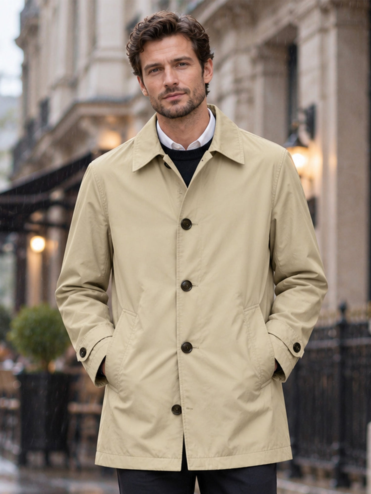 Men's Waterproof Mid-Length Trench Coat【FREE SHIPPING】