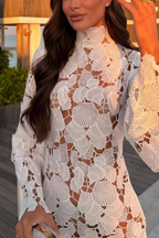 Turquoise Shell Embroidery Dress