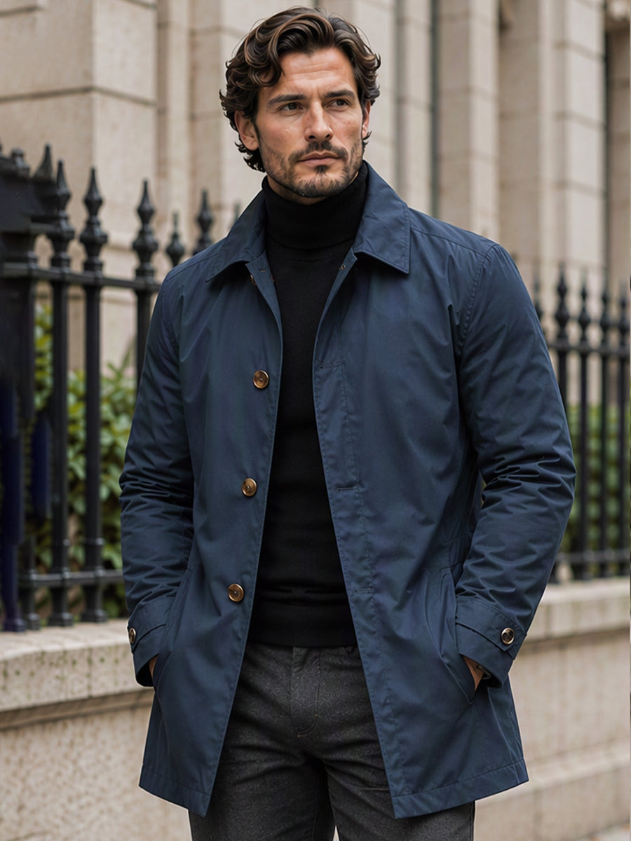 Men's Waterproof Mid-Length Trench Coat【FREE SHIPPING】