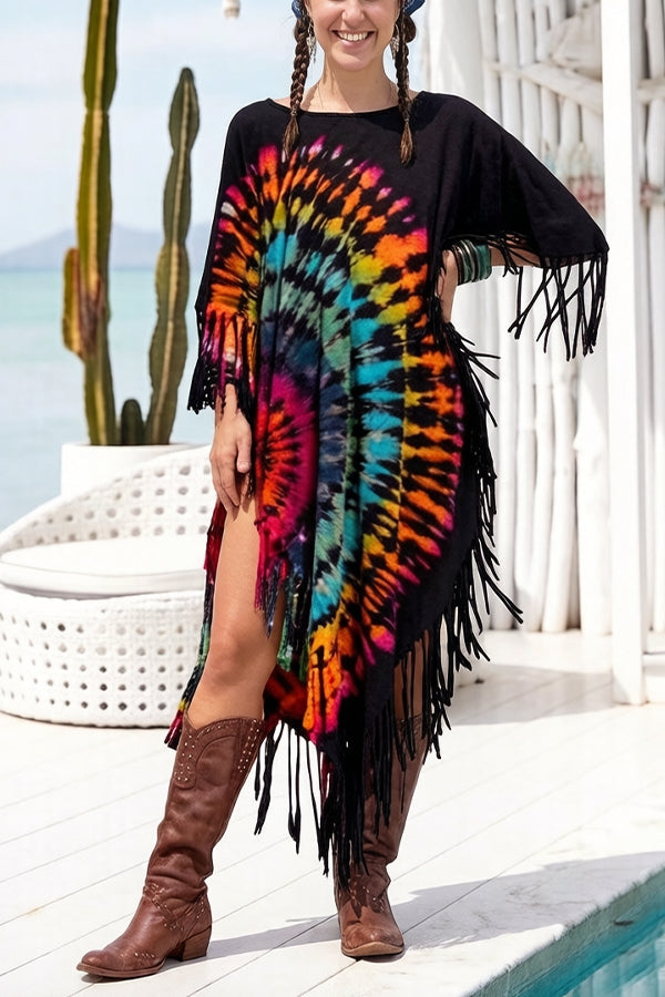 Boho Fringe Tunic Dress