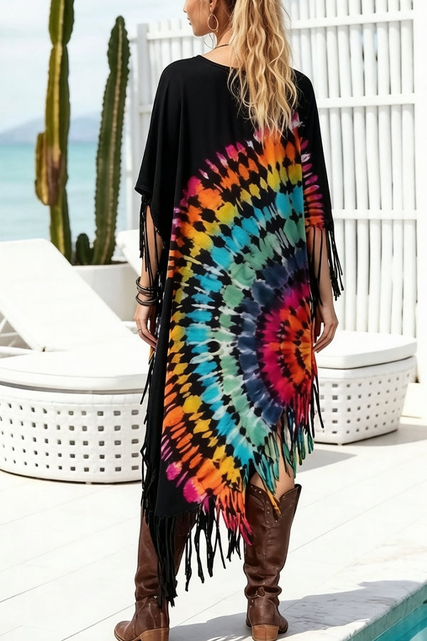 Boho Fringe Tunic Dress