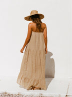 Drawstring Draped Holiday Style Dress
