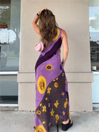 Art Graffiti V-Neck Vest Dress