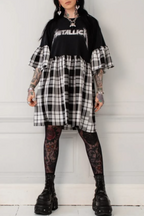 Metallica Puff Sleeve Dress