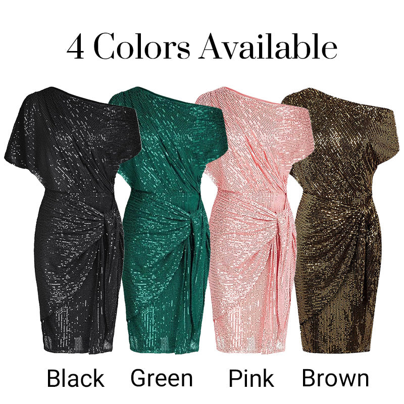 💃Hot Sales - 49% OFF🎉Sparkly One-Shoulder Ruched Dress✨