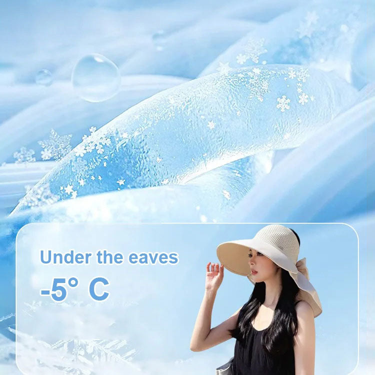 🌞2025 Summer New👒Large-brim Hollow Sunscreen Hat with Removable Neck Shawl