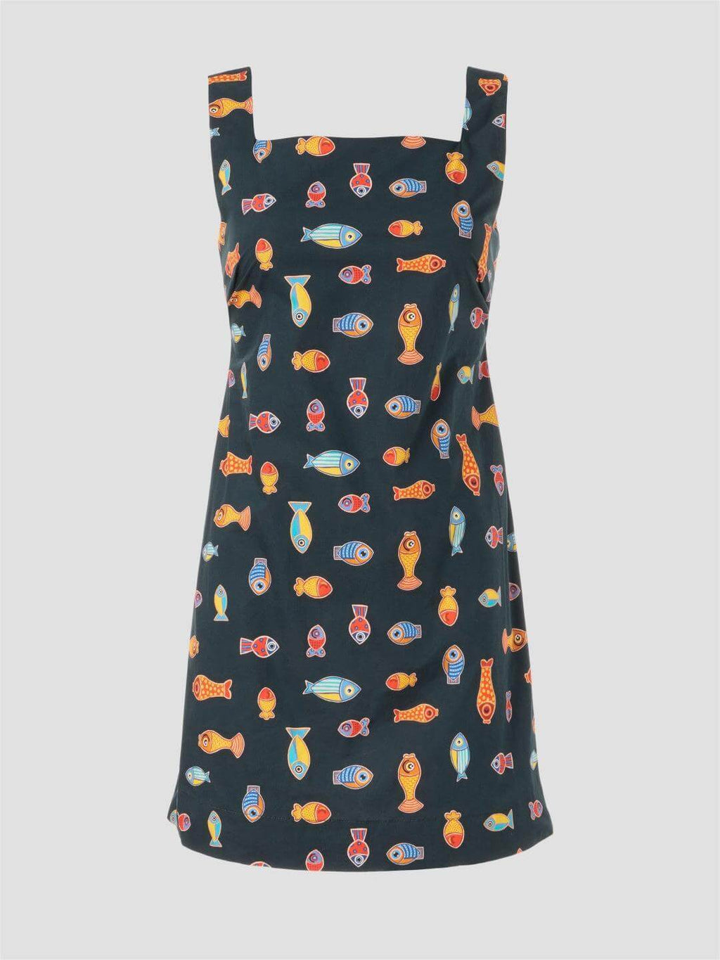 Fish Print Playful Mini Dress