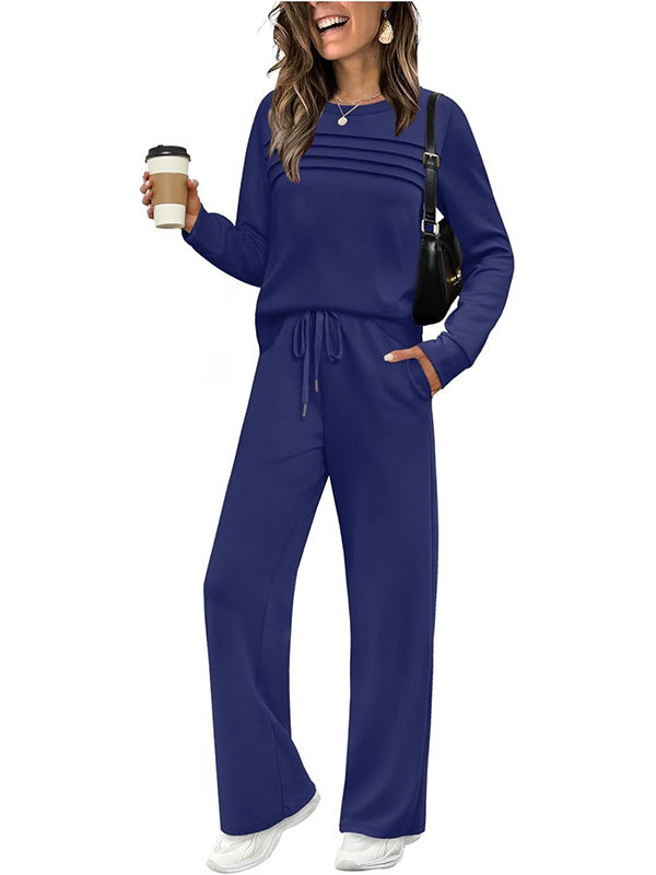 🔥LAST DAY SALE 70% OFF👍✨Women's 2026 Casual Crew Neck Top & Drawstring Pants Set
