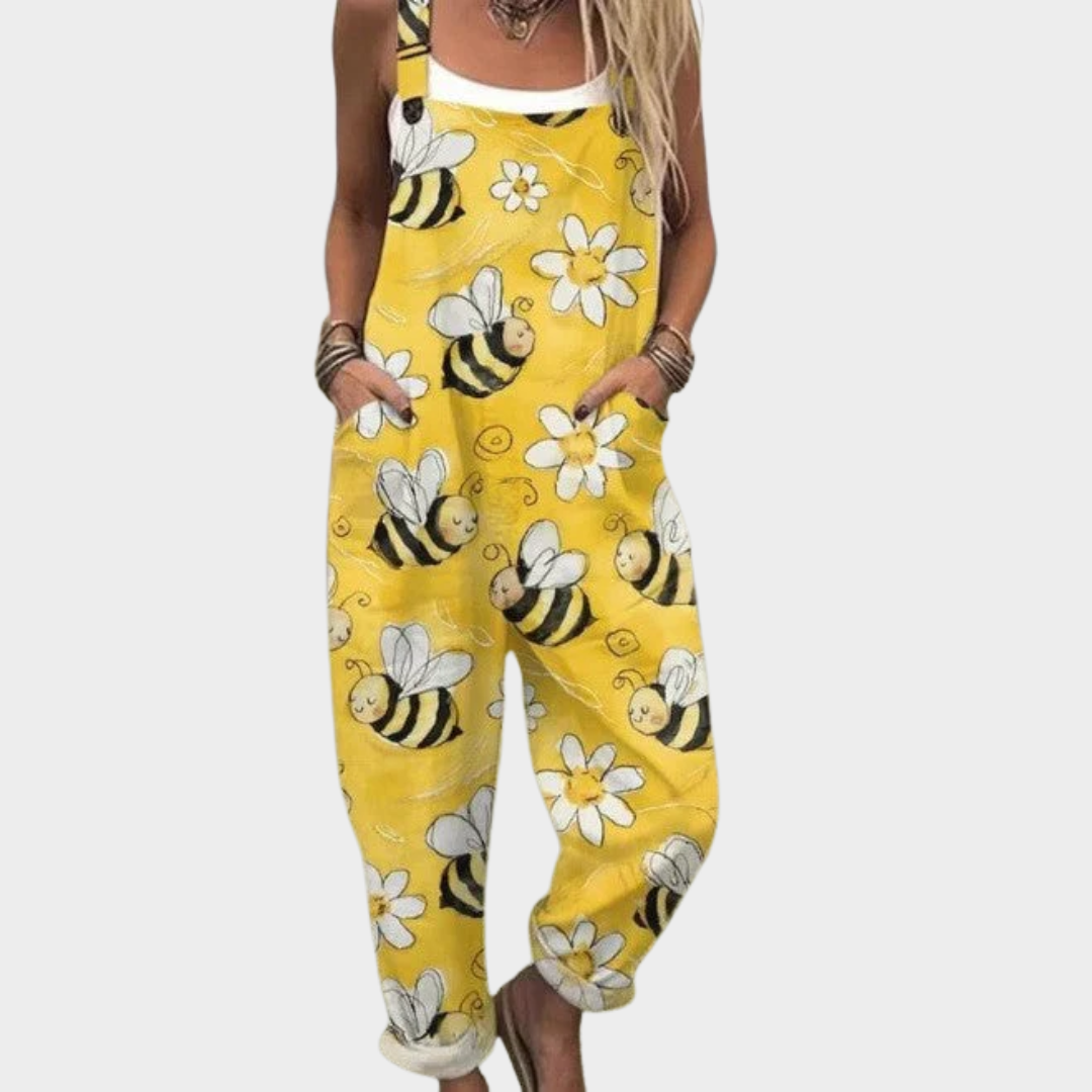 Comfortable Printed Overalls