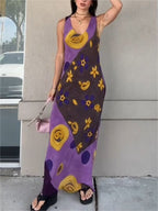Art Graffiti V-Neck Vest Dress