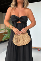 Dusk To Dawn Strapless Maxi Dress Black