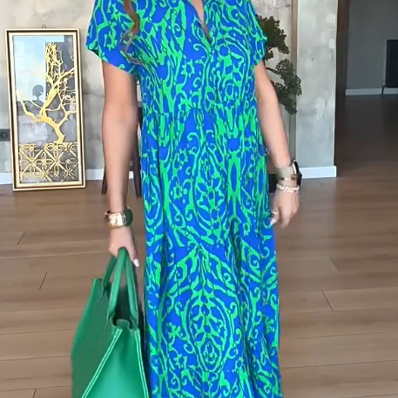 ⏳Time-limited Special⏰Women's Casual Print A-Line Long Dress