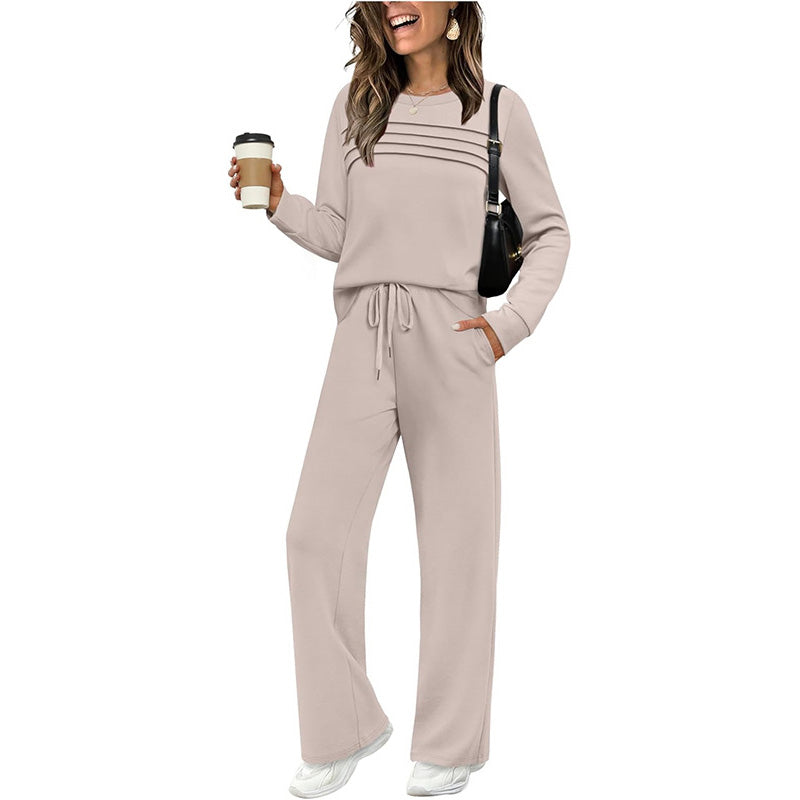 🔥LAST DAY SALE 70% OFF👍✨Women's 2026 Casual Crew Neck Top & Drawstring Pants Set