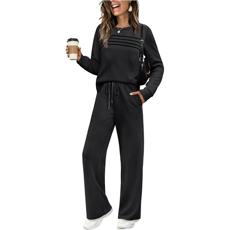 🔥LAST DAY SALE 70% OFF👍✨Women's 2026 Casual Crew Neck Top & Drawstring Pants Set