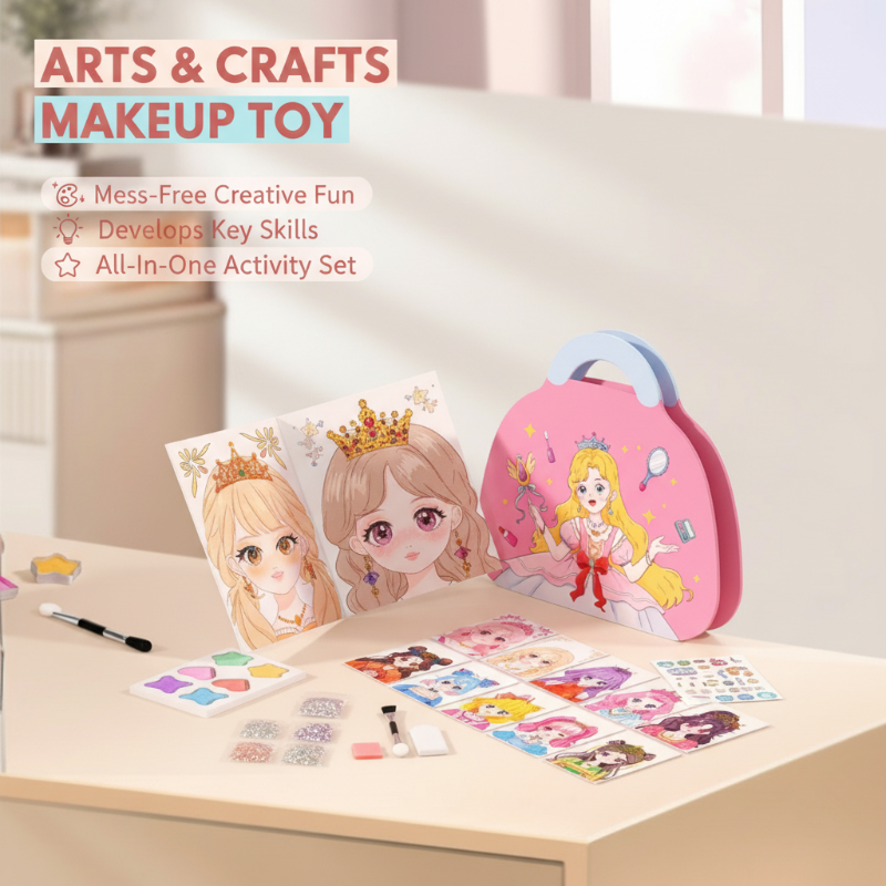 👑 50% OFF NOW! 🎨 Princess Makeup & Shimmer Art Craft Kit – Mess-Free Paper Play, Realistic Fun for Girls ✨