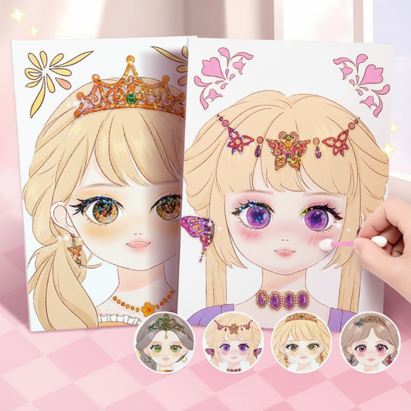 👑 50% OFF NOW! 🎨 Princess Makeup & Shimmer Art Craft Kit – Mess-Free Paper Play, Realistic Fun for Girls ✨