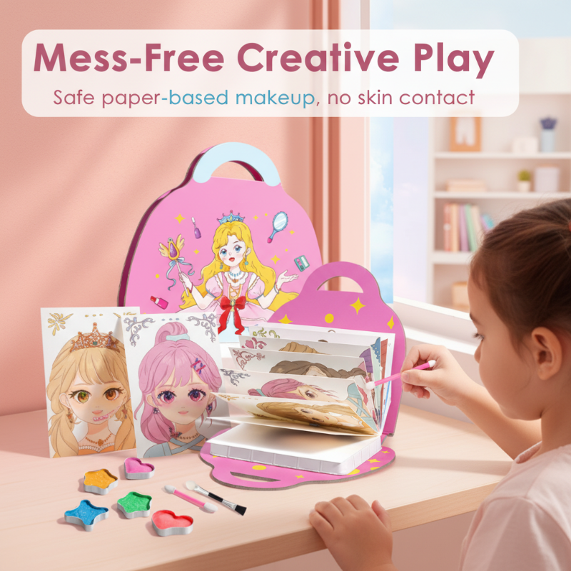 👑 50% OFF NOW! 🎨 Princess Makeup & Shimmer Art Craft Kit – Mess-Free Paper Play, Realistic Fun for Girls ✨
