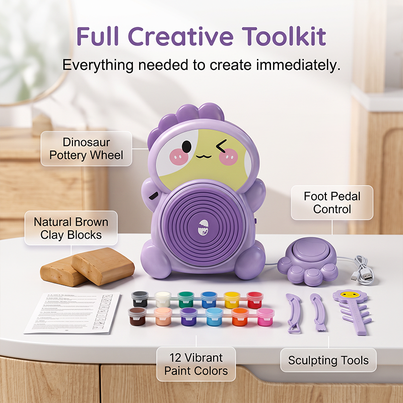 🔥Limited-time 50% OFF🎁Kids Electric Pottery Wheel DIY Clay Craft Kit🏺🪐