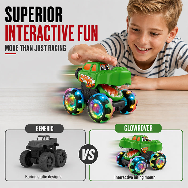 Kids Press and Go Monster Toy Truck with Light Up Wheels