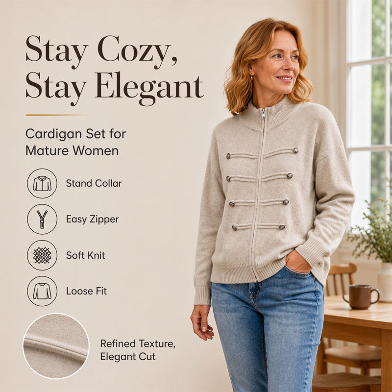 ⏳LAST DAY: ANNIVERSARY SALE, ONLY $49,99! Effortless Elegance | Women's Casual Double Zipper Sweater Jacket