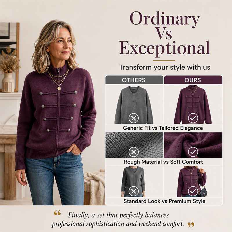⏳LAST DAY: ANNIVERSARY SALE, ONLY $49,99! Effortless Elegance | Women's Casual Double Zipper Sweater Jacket