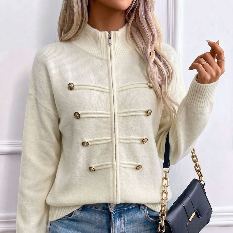 ⏳LAST DAY: ANNIVERSARY SALE, ONLY $49,99! Effortless Elegance | Women's Casual Double Zipper Sweater Jacket