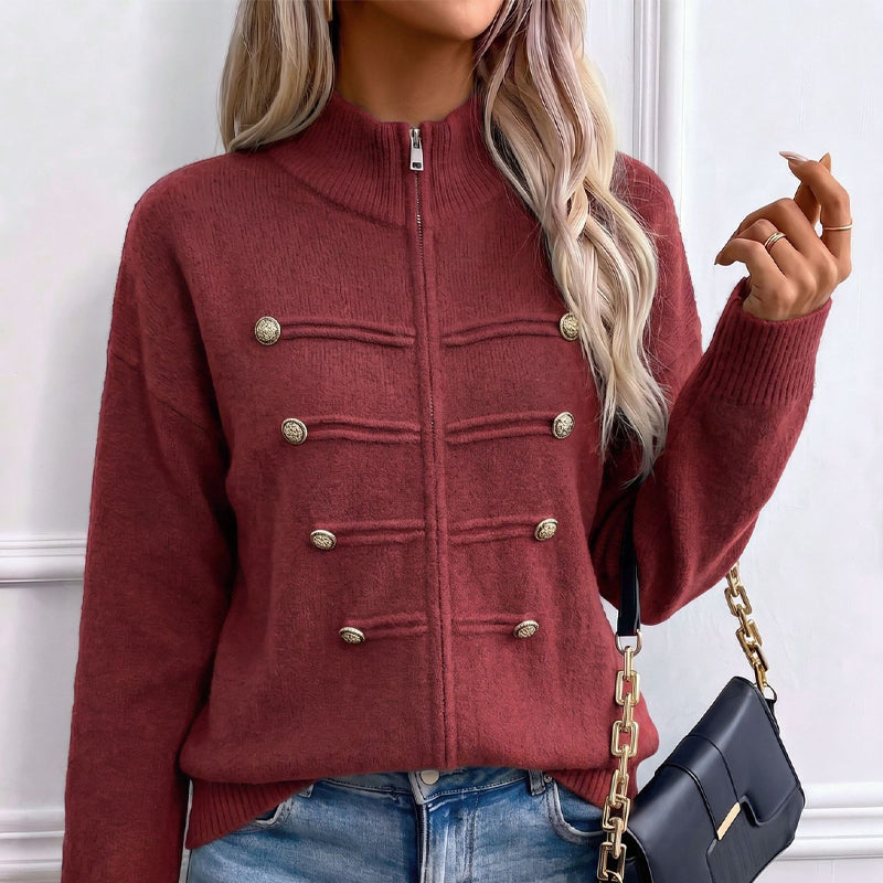 ⏳LAST DAY: ANNIVERSARY SALE, ONLY $49,99! Effortless Elegance | Women's Casual Double Zipper Sweater Jacket