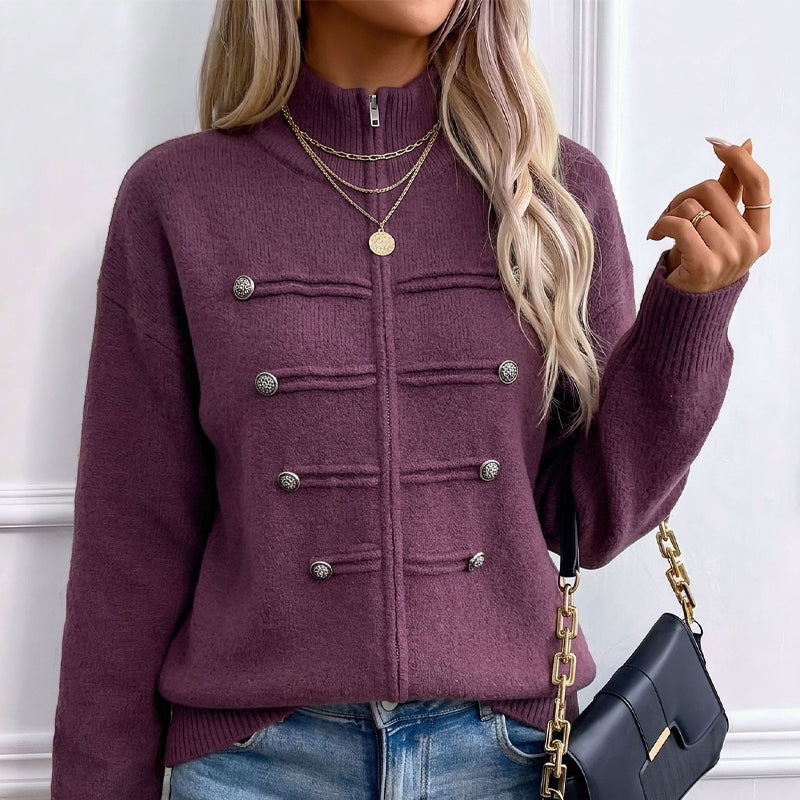 ⏳LAST DAY: ANNIVERSARY SALE, ONLY $49,99! Effortless Elegance | Women's Casual Double Zipper Sweater Jacket