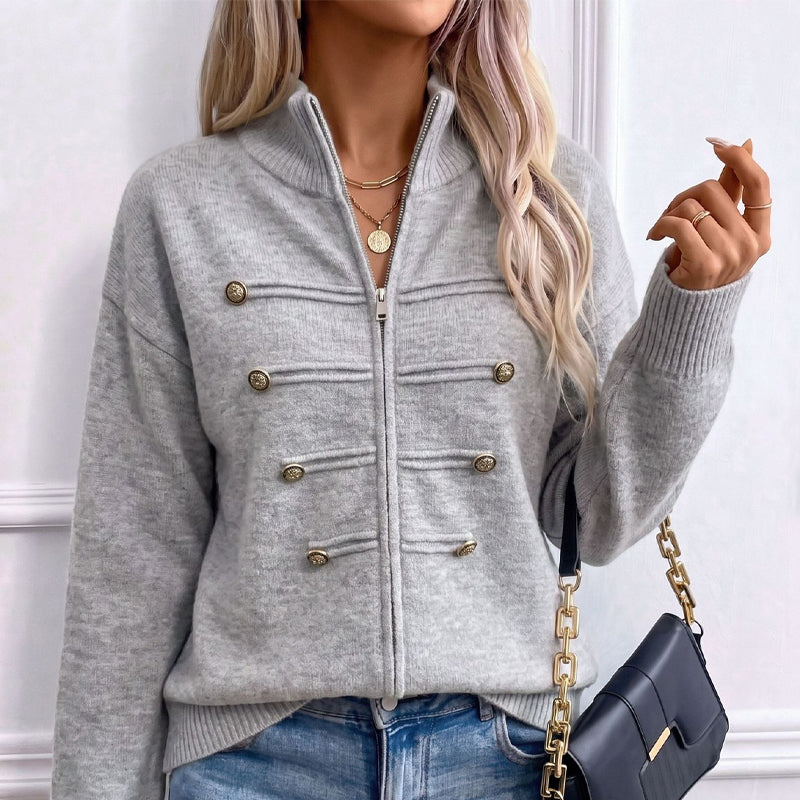 ⏳LAST DAY: ANNIVERSARY SALE, ONLY $49,99! Effortless Elegance | Women's Casual Double Zipper Sweater Jacket