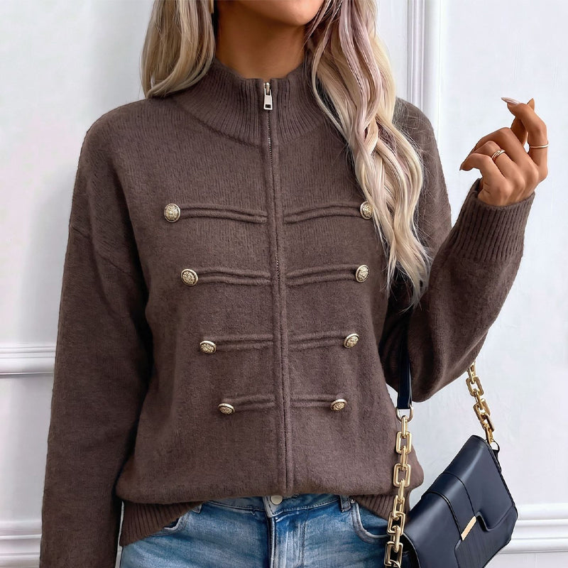 ⏳LAST DAY: ANNIVERSARY SALE, ONLY $49,99! Effortless Elegance | Women's Casual Double Zipper Sweater Jacket