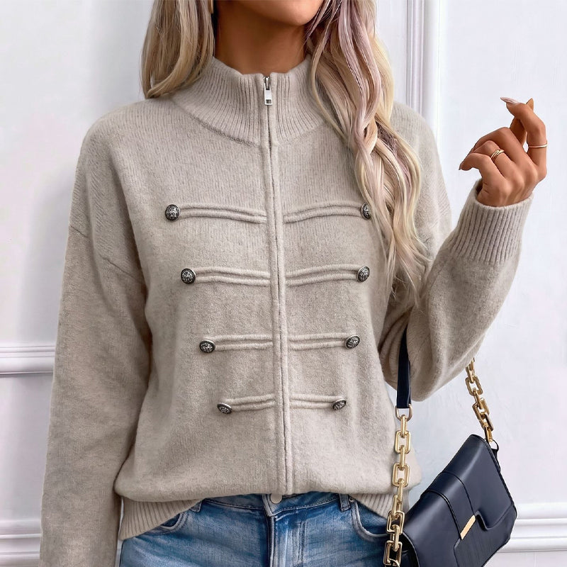 ⏳LAST DAY: ANNIVERSARY SALE, ONLY $49,99! Effortless Elegance | Women's Casual Double Zipper Sweater Jacket