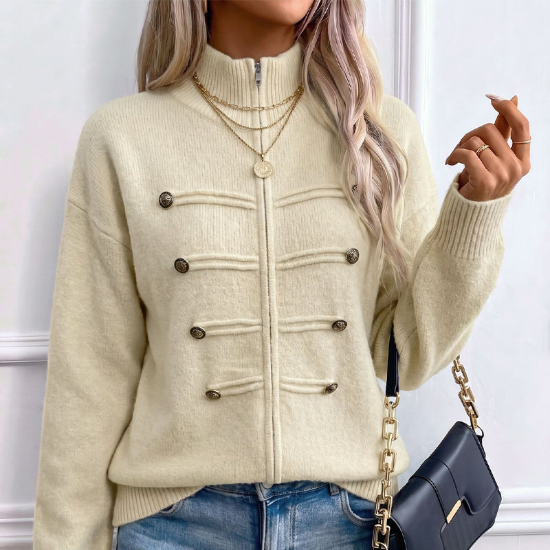 ⏳LAST DAY: ANNIVERSARY SALE, ONLY $49,99! Effortless Elegance | Women's Casual Double Zipper Sweater Jacket