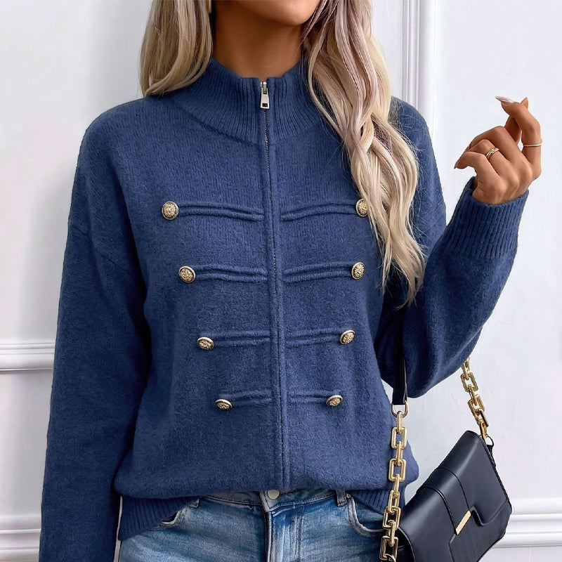 ⏳LAST DAY: ANNIVERSARY SALE, ONLY $49,99! Effortless Elegance | Women's Casual Double Zipper Sweater Jacket