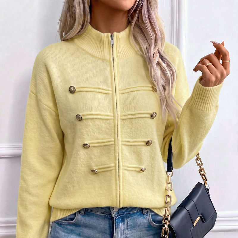 ⏳LAST DAY: ANNIVERSARY SALE, ONLY $49,99! Effortless Elegance | Women's Casual Double Zipper Sweater Jacket