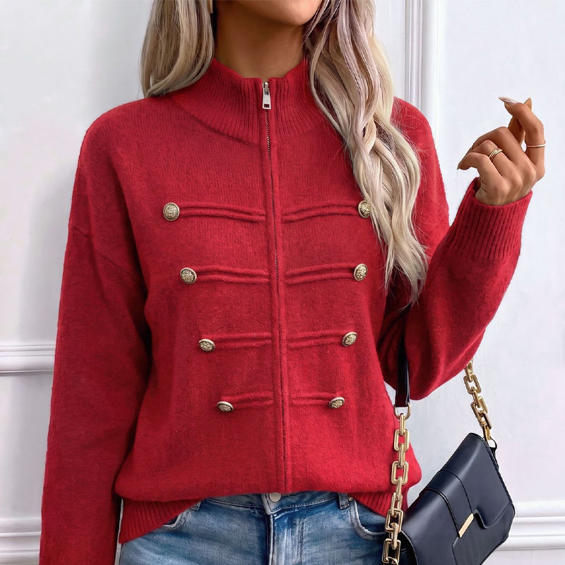 ⏳LAST DAY: ANNIVERSARY SALE, ONLY $49,99! Effortless Elegance | Women's Casual Double Zipper Sweater Jacket