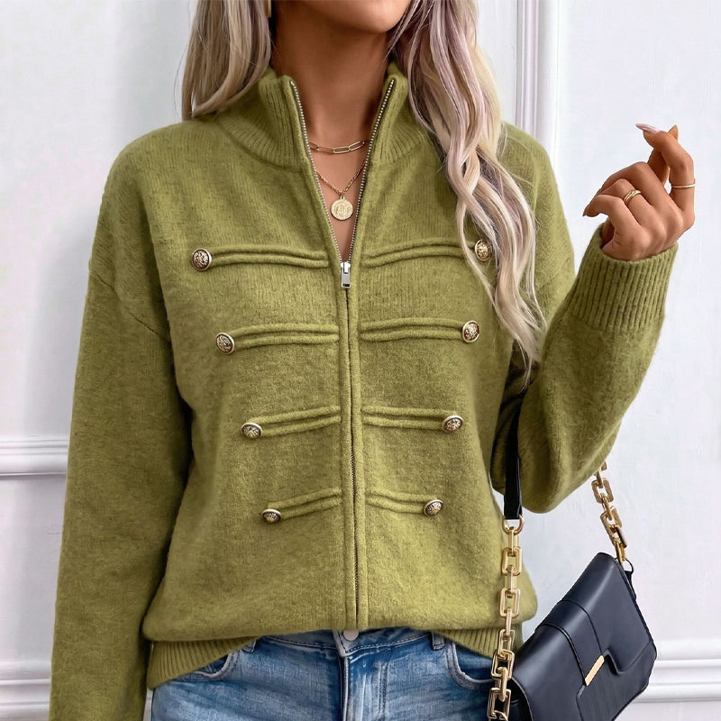 ⏳LAST DAY: ANNIVERSARY SALE, ONLY $49,99! Effortless Elegance | Women's Casual Double Zipper Sweater Jacket