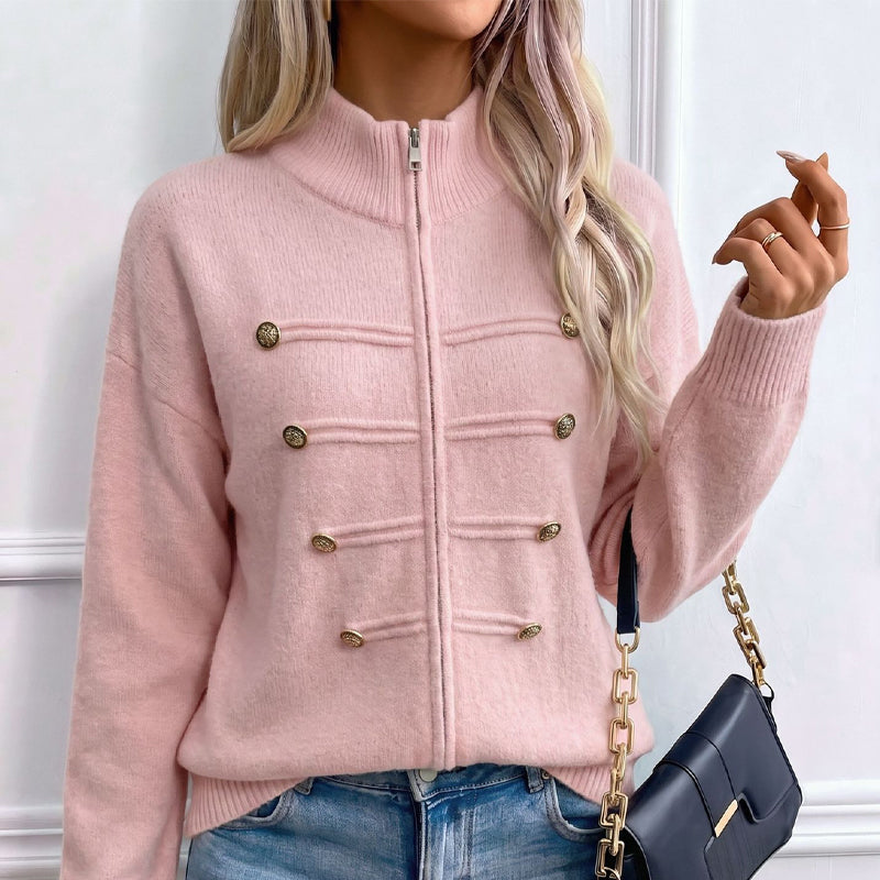 ⏳LAST DAY: ANNIVERSARY SALE, ONLY $49,99! Effortless Elegance | Women's Casual Double Zipper Sweater Jacket